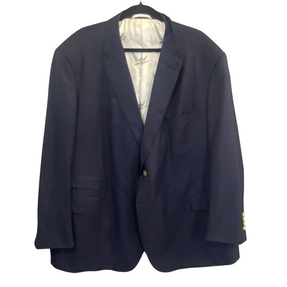 VITALE BARBERIS Men Blazer Size XL Wool Super 110 CANONICO STITCHED Blue Classic - Picture 1 of 16